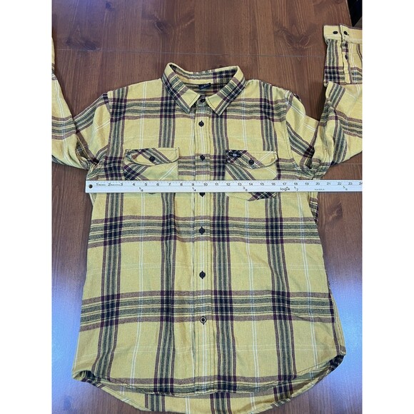 Sun‎ Diego Shirt Mens Medium Yellow Plaid Flannel Long Sleeve Button Up Casual - Picture 8 of 9